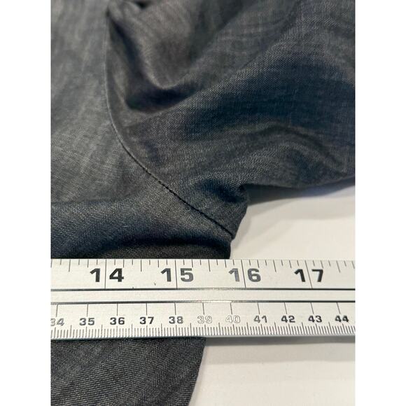 MYNK Hauteur Chambray Mini Dress Size S Dark Wash Plunge V-Neck Empire - Picture 6 of 9